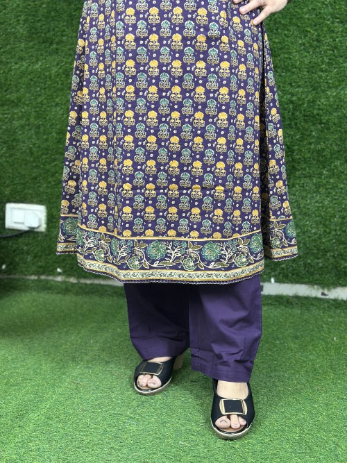 Pure Cotton Pakistani Style Suit with Straight Pant and Pure Cotton Dupatta - Falsa