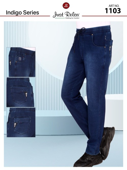 Unisex Denim Look Lower-cum-Jegging - Indigo