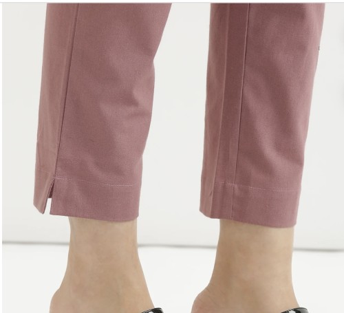 Cotton Trousers - Regular Fits - Rose Pink