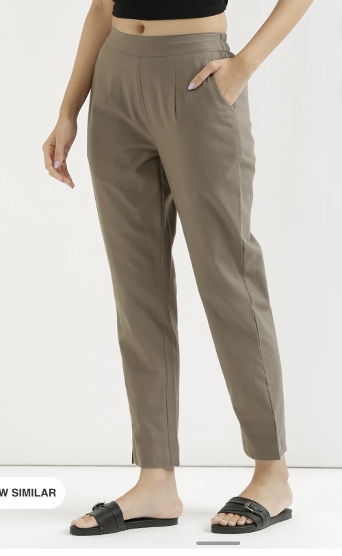 Cotton Trousers - Regular Fits - Dusty Grey