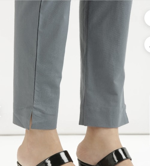 Cotton Trousers - Regular Fits - Slate Grey