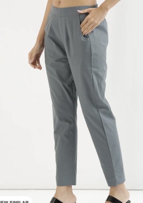 Cotton Trousers - Regular Fits - Slate Grey