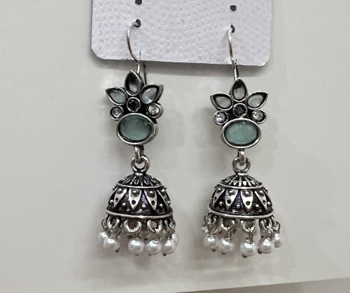 Anhad's Celestial Drops - Oxidized Ear hangings