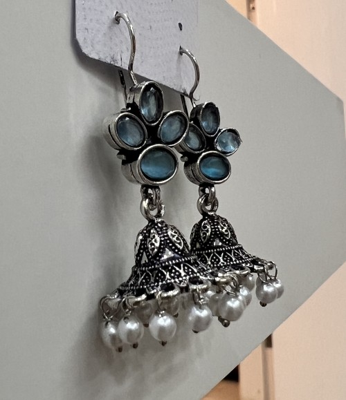 Anhad's Celestial Drops - Oxidized Ear hangings