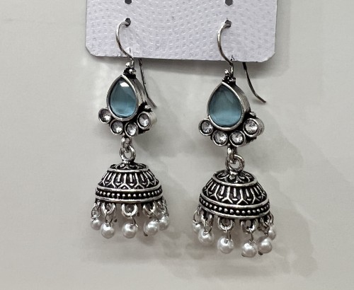 Anhad's Celestial Drops - Oxidized Ear hangings