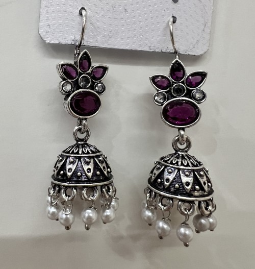 Anhad's Celestial Drops - Oxidized Ear hangings