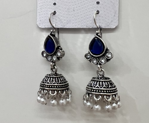 Anhad's Celestial Drops - Oxidized Ear hangings