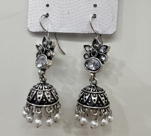 Anhad's Celestial Drops - Oxidized Ear hangings