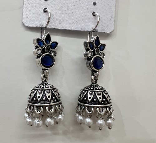 Anhad's Celestial Drops - Oxidized Ear hangings