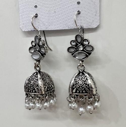 Anhad's Celestial Drops - Oxidized Ear hangings