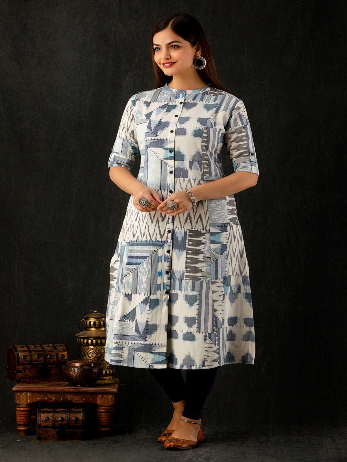 Pure Cotton Princess Cut Kurti in A-line pattern – Anhad Fashions